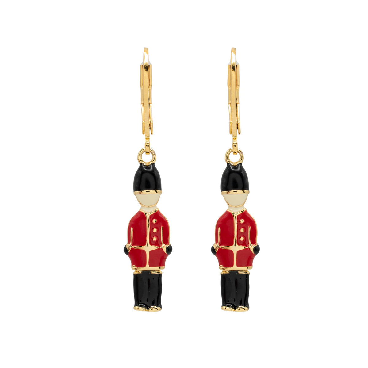 Toy Soldier Dangle Earrings 14k Gold Christmas