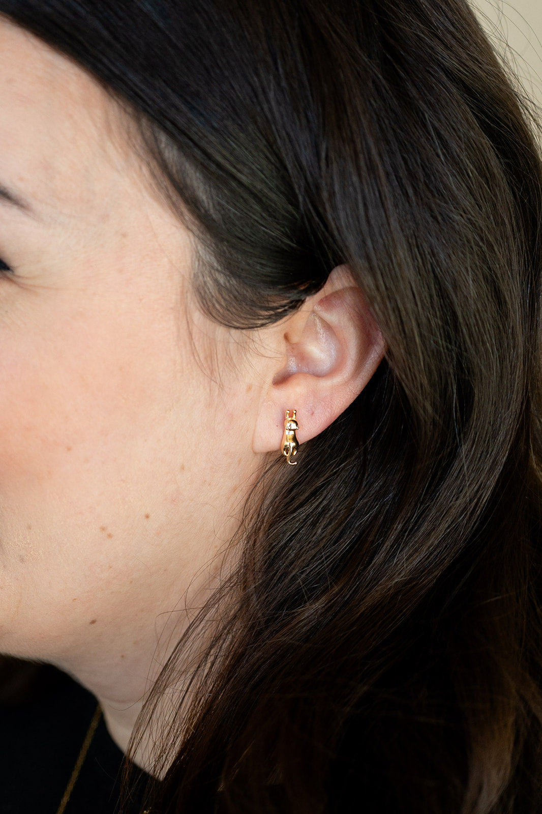 Cat Kitten Climbing Post Stud Earring Animal Pet Dainty