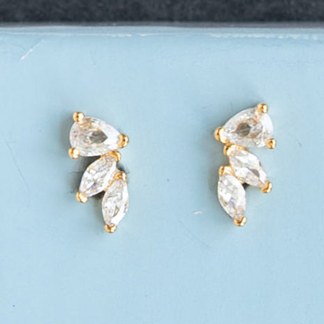Marquise Cubic Zirconia Waterfall Post Stud Earring Crystal