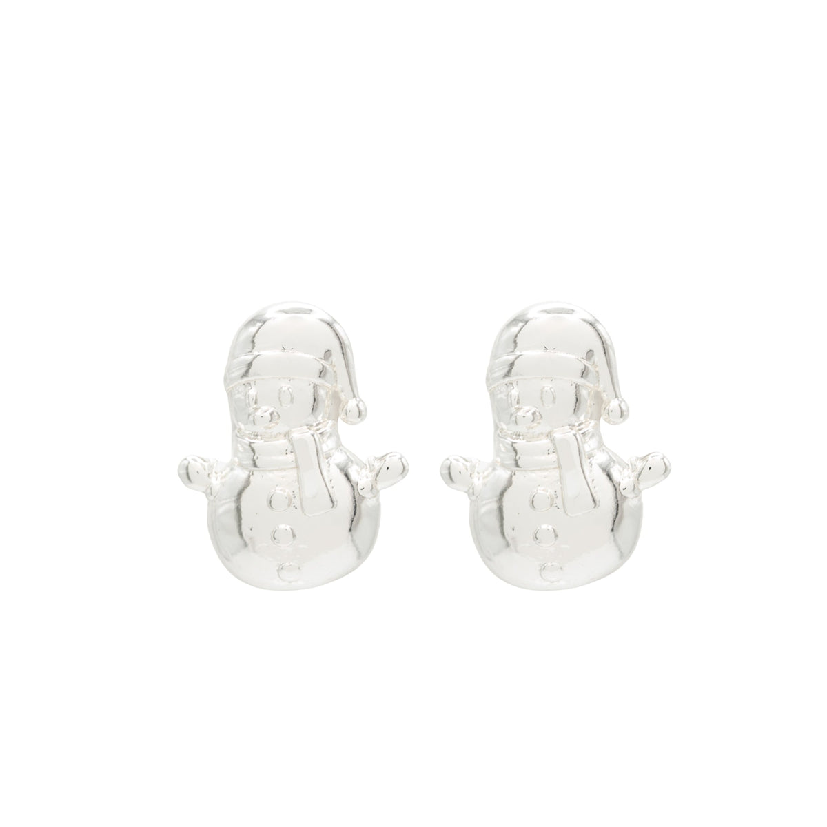 Snowman Stud Earring Hypoallergenic Sterling Silver Gold