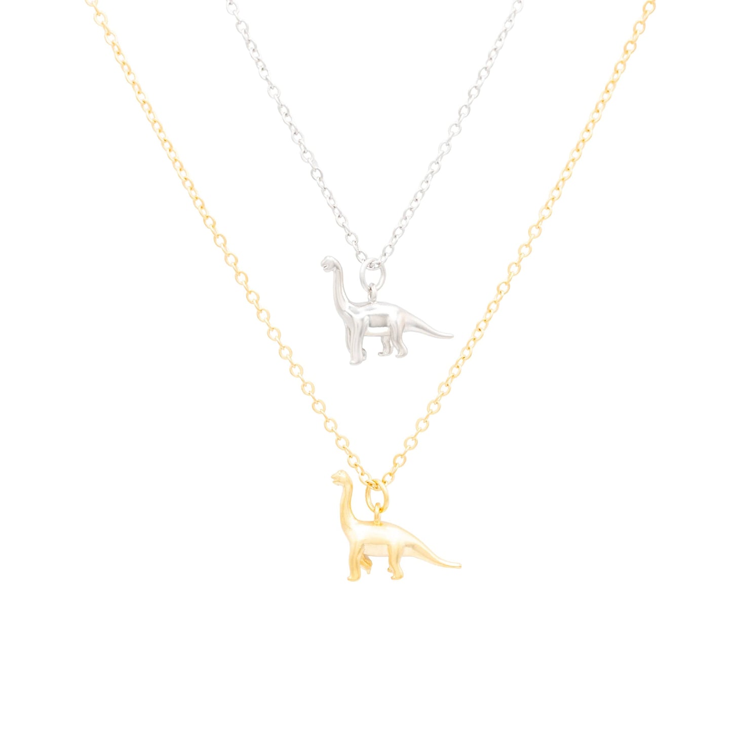 14k Gold or Sterling Silver Brachiosaurus Dinosaur Charm Pendant Necklace