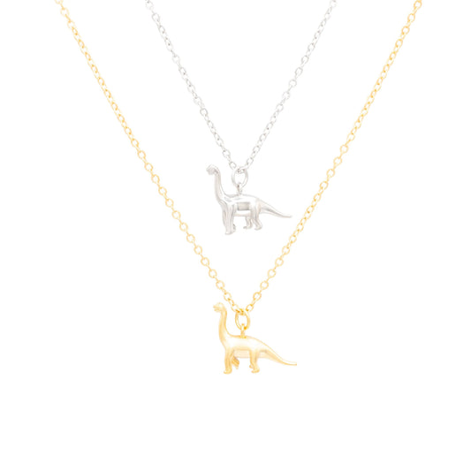 14k Gold or Sterling Silver Brachiosaurus Dinosaur Charm Pendant Necklace
