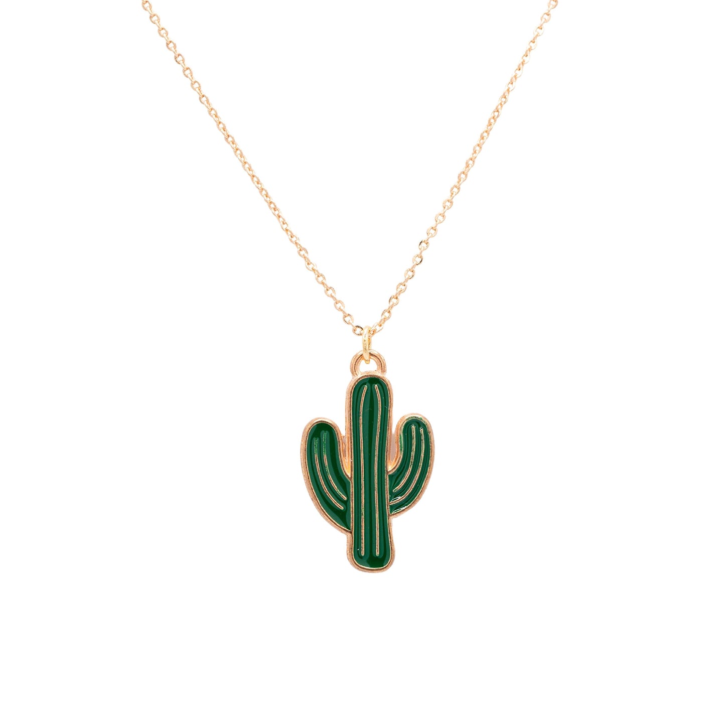 Cactus Enamel Charm Necklace Children's Jewelry