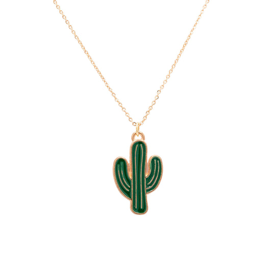 Cactus Enamel Charm Necklace Children's Jewelry