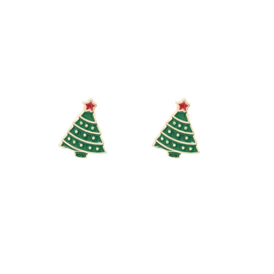 Christmas Tree Enamel Post Stud Earring Children's Jewelry