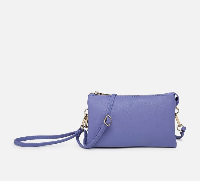10 Colors Faux Leather Riley Monogrammable 3 Compartment Crossbody and Wristlet