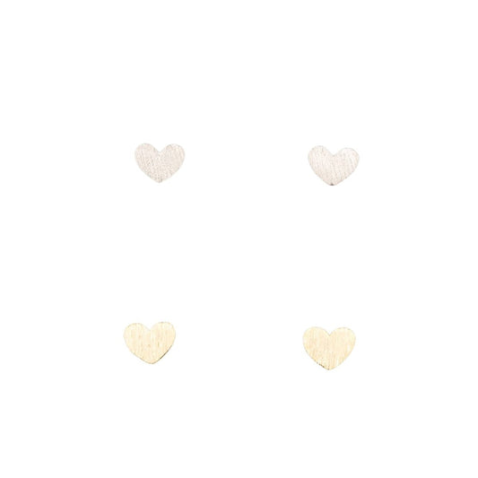 14k Gold or Sterling Silver Mini Heart Post Stud Love Earring