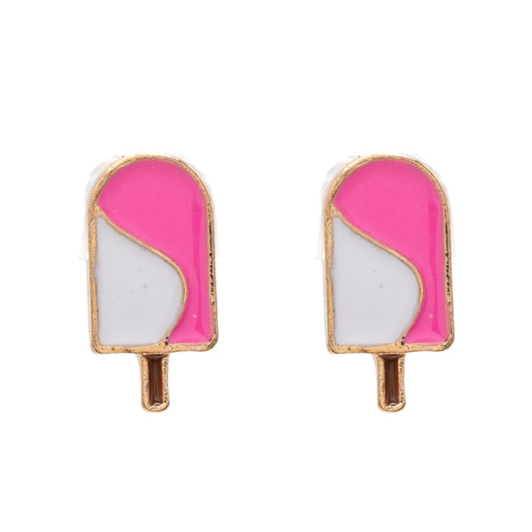 Pink Popsicle Ice Cream Enamel Post Stud Earring Children's