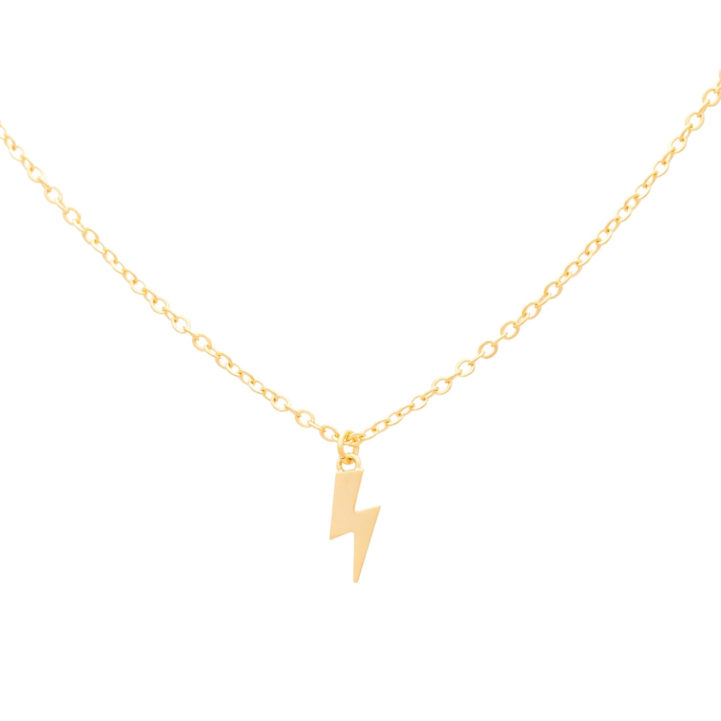 14k Gold or Sterling Silver Lighting Bolt Charm Pendant Celestial Necklace