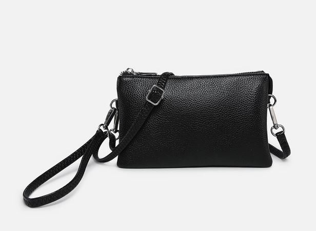 10 Colors Faux Leather Riley Monogrammable 3 Compartment Crossbody and Wristlet