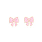 Pink Bow Ribbon Enamel Post Stud Earring Children's Jewelry