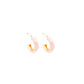 Pink Enamel Heart Huggie Hoop Earring
