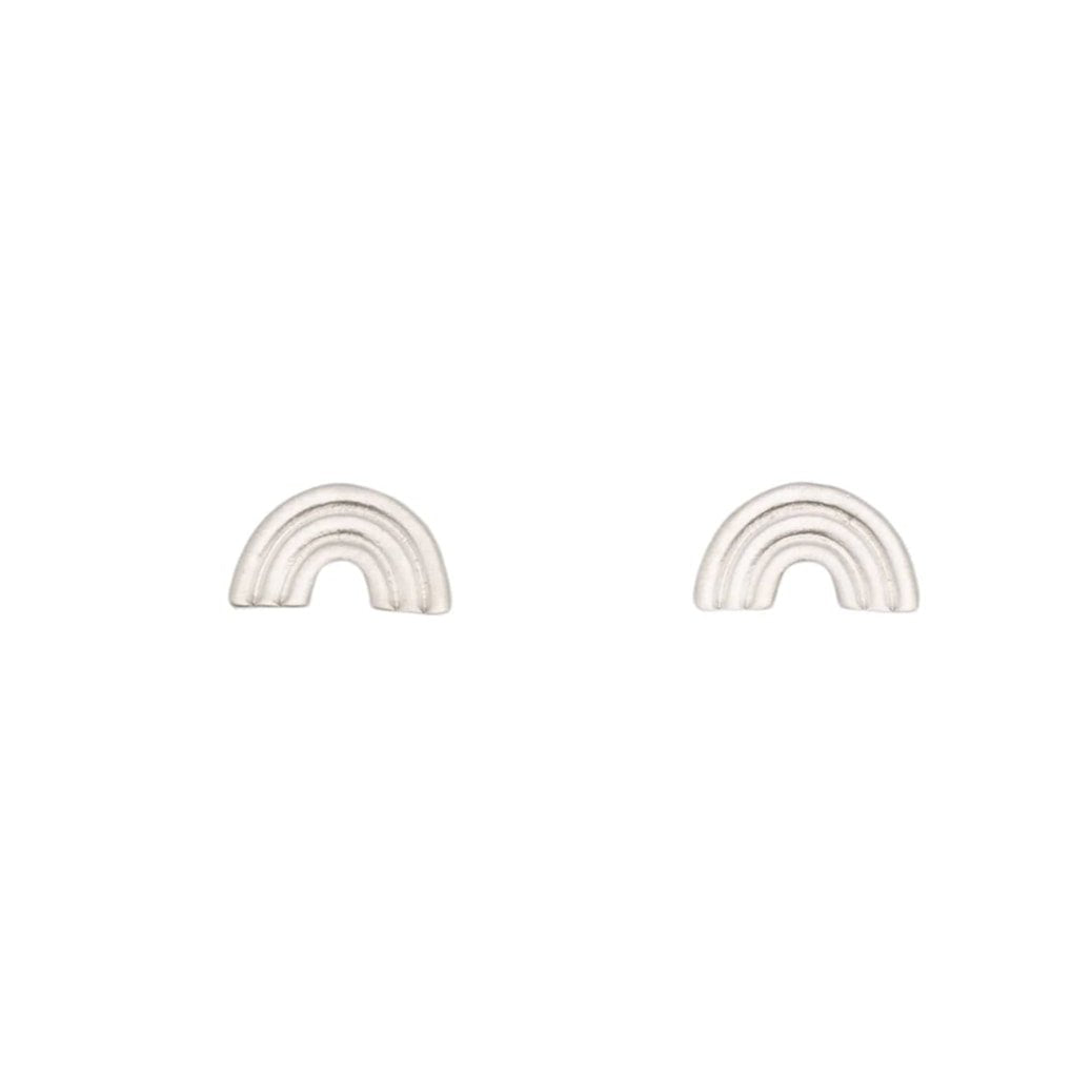 14k Gold or Sterling Silver Rainbow Post Stud Earring