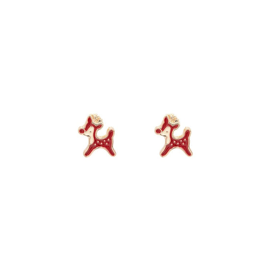 Children’s Rudolph Post Earrings – Festive Holiday Earrings with Sterling Silver Back