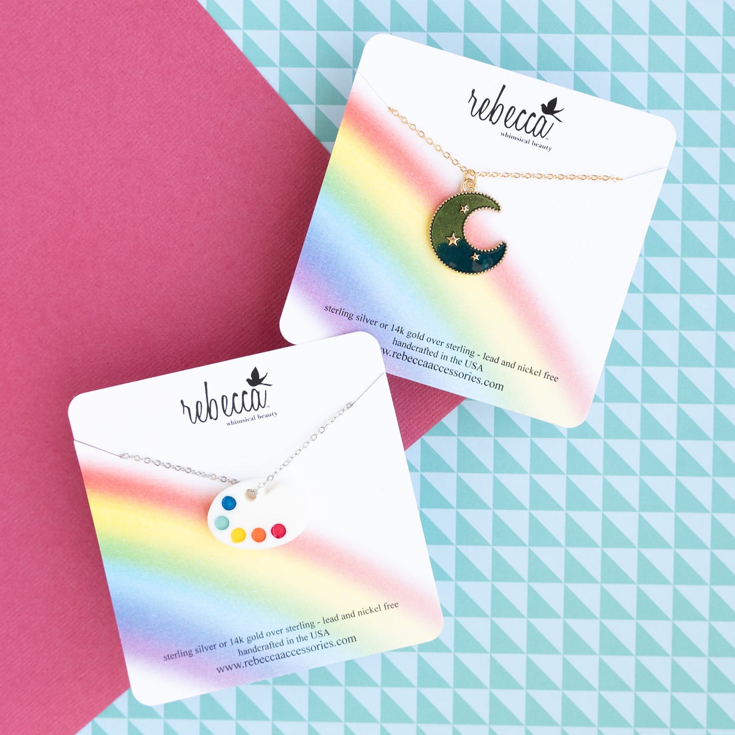 Art Palette Enamel Charm Necklace Children's Jewelry