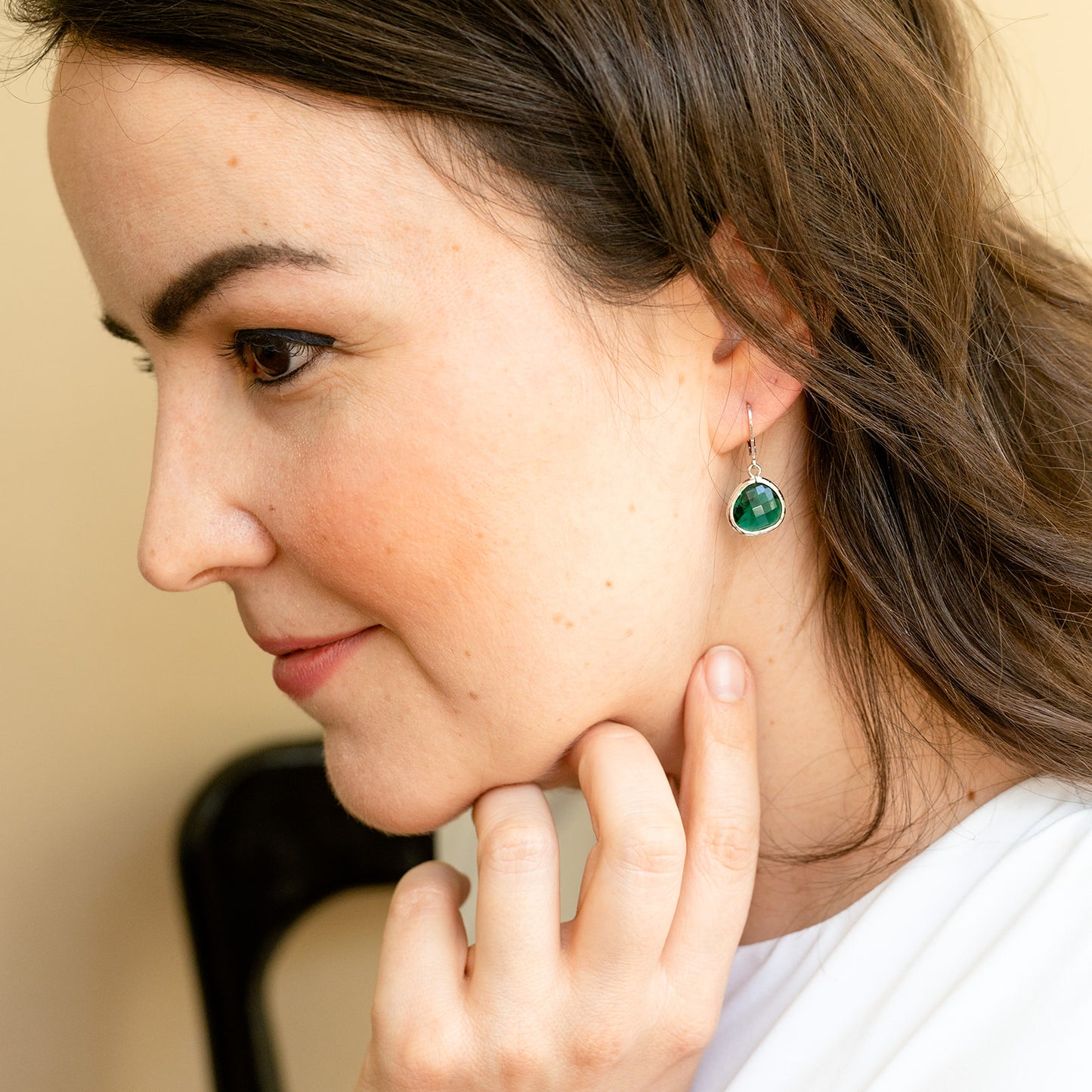14k Gold or Sterling Silver Gemstone Leverback Dangle Drop Earring