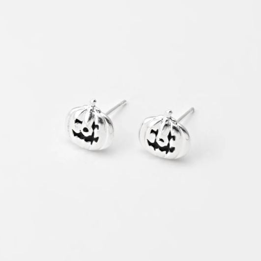 Pumpkin Stud Earrings – Sterling Silver or 14K Gold Over Sterling Silver