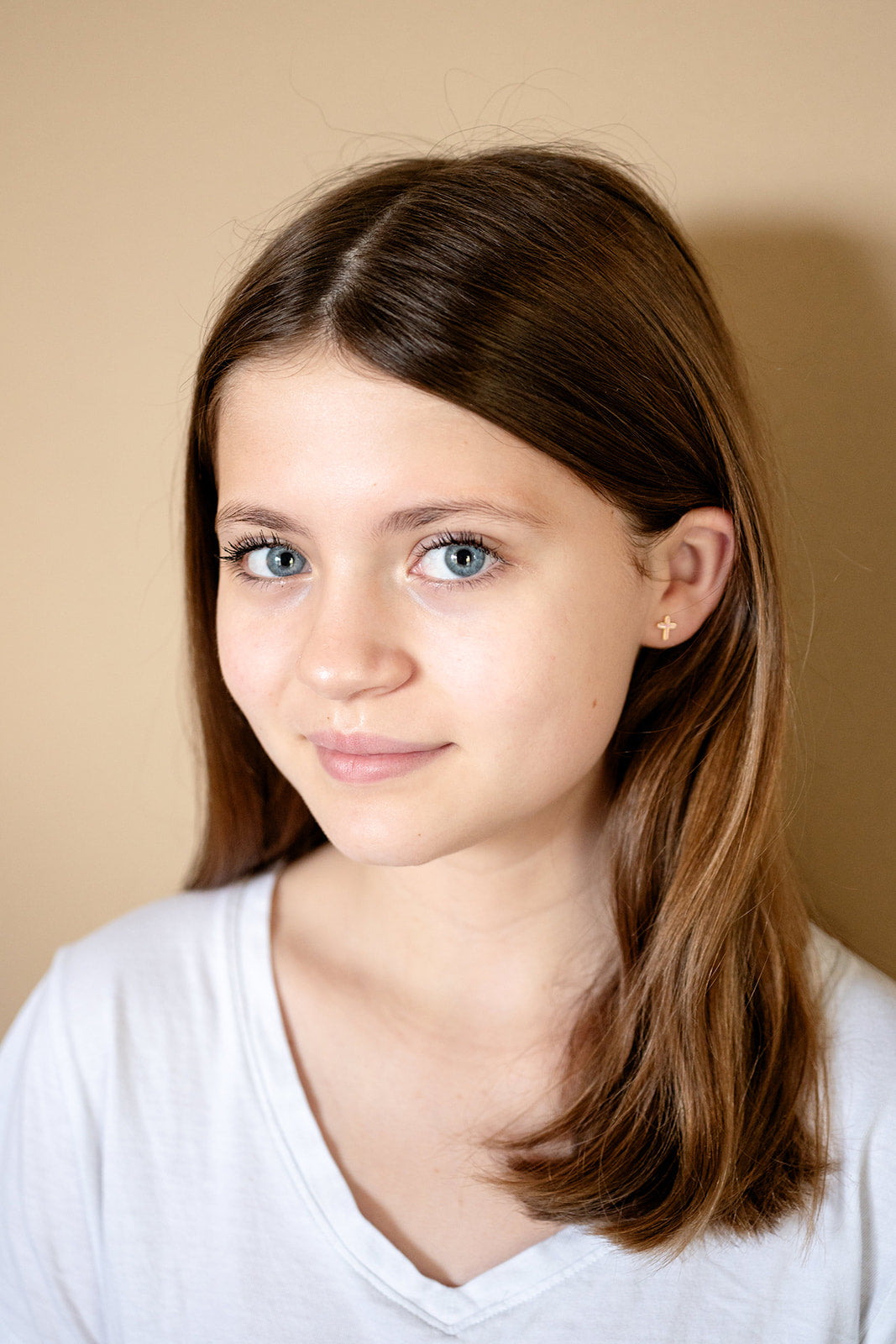 Pink Cross Enamel Post Stud Earring Religion Children’s Jewelry