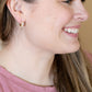 Pearl Cubic Zirconia Huggie Hoop Earring