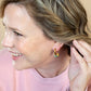 Rainbow Cubic Zirconia Gemstone Double Hoop Huggie Earring