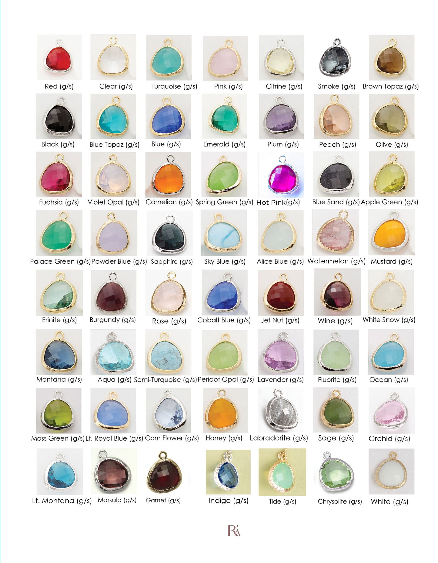 Large Gemstone Hoop Earring