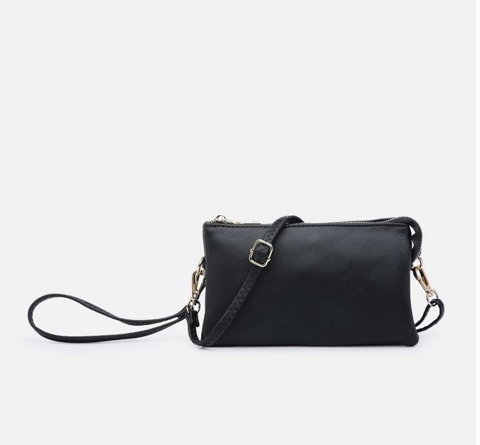 10 Colors Faux Leather Riley Monogrammable 3 Compartment Crossbody and Wristlet
