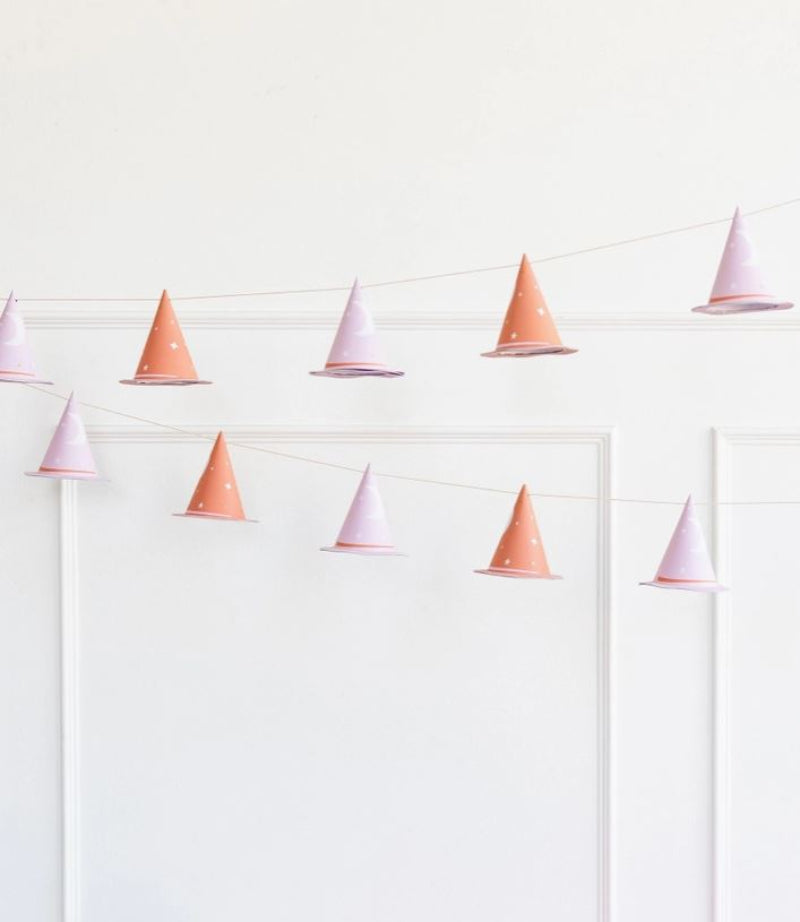 Pink Witch Hat Garland Whimsical Girly Halloween Decor