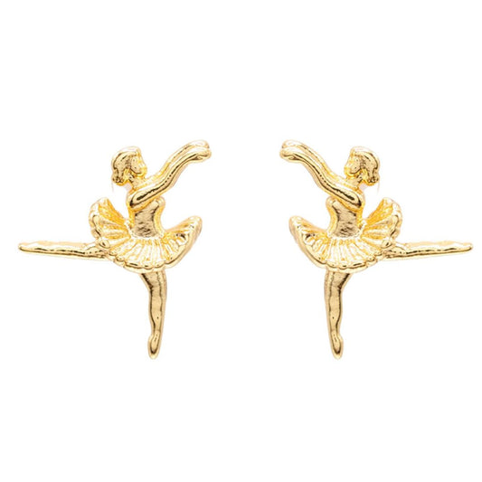 14k Gold Ballerina Post Stud Earring Dancer Gift Giving Whimsical