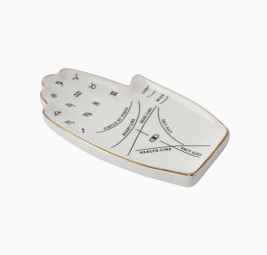 Palmistry Trinket Dish Ceramic Novelty Whimsical Witch