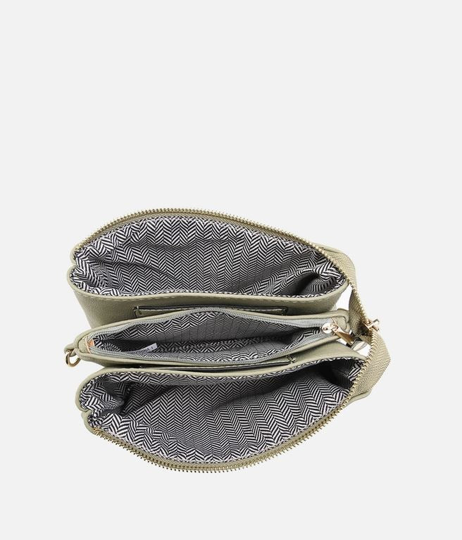 10 Colors Faux Leather Riley Monogrammable 3 Compartment Crossbody and Wristlet