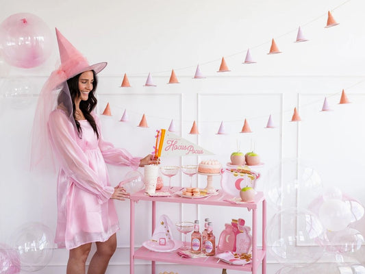 Pink Witch Hat Garland Whimsical Girly Halloween Decor