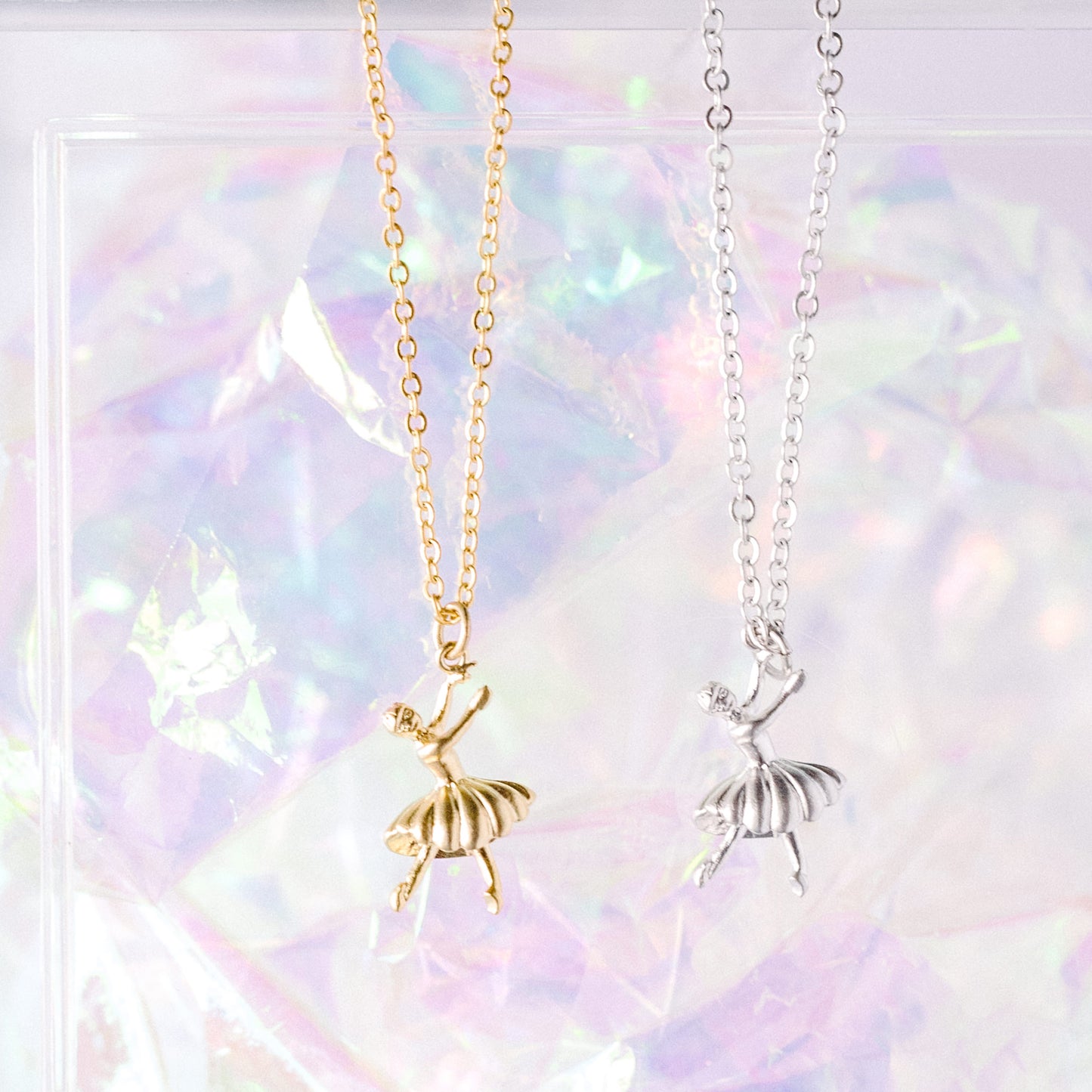 14k Gold or Sterling Silver Ballerina Charm Pendant Dainty Necklace