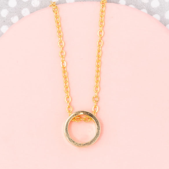 Circle Round Charm Necklace
