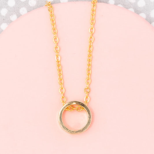 Circle Round Charm Necklace