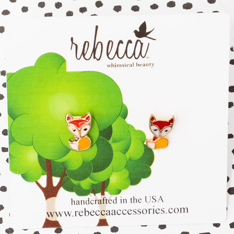 Fox Enamel Post Stud Earring Children's Jewelry
