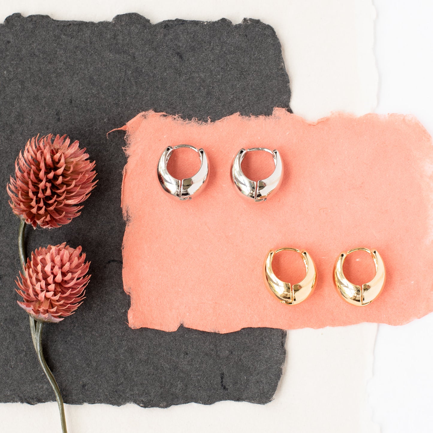 Huggie Oval Hoop Earring