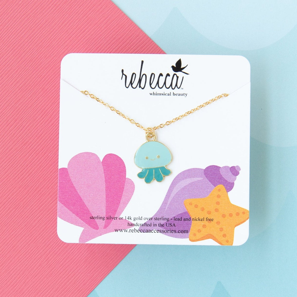 Jellyfish Enamel Charm Necklace Children’s Jewelry
