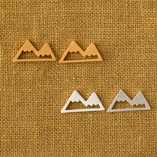 Mountain Post Earrings – Sterling Silver or 14K Gold Over Sterling | Nature-Inspired Studs