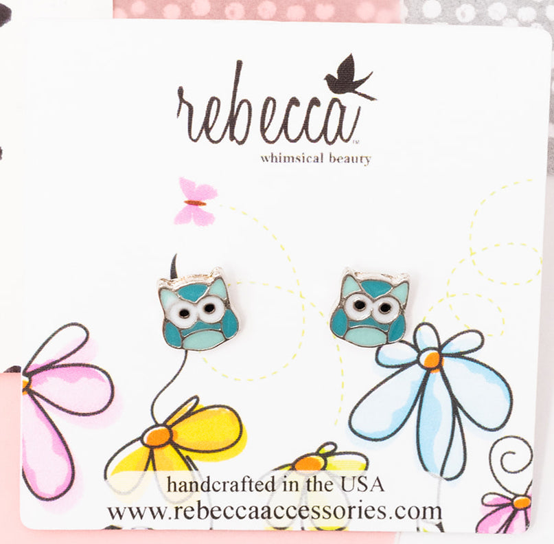 Owl Enamel Post Children's Earring