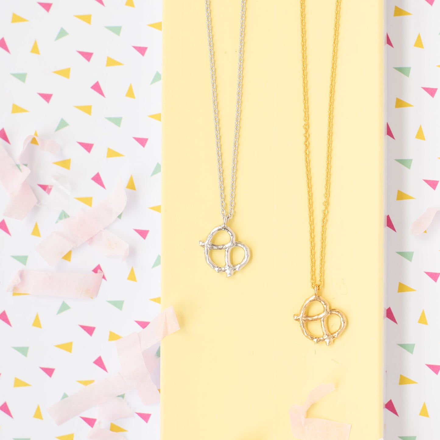 Pretzel Charm Necklace – Sterling Silver or 14K Gold Over Sterling | Fun & Hypoallergenic Jewelry