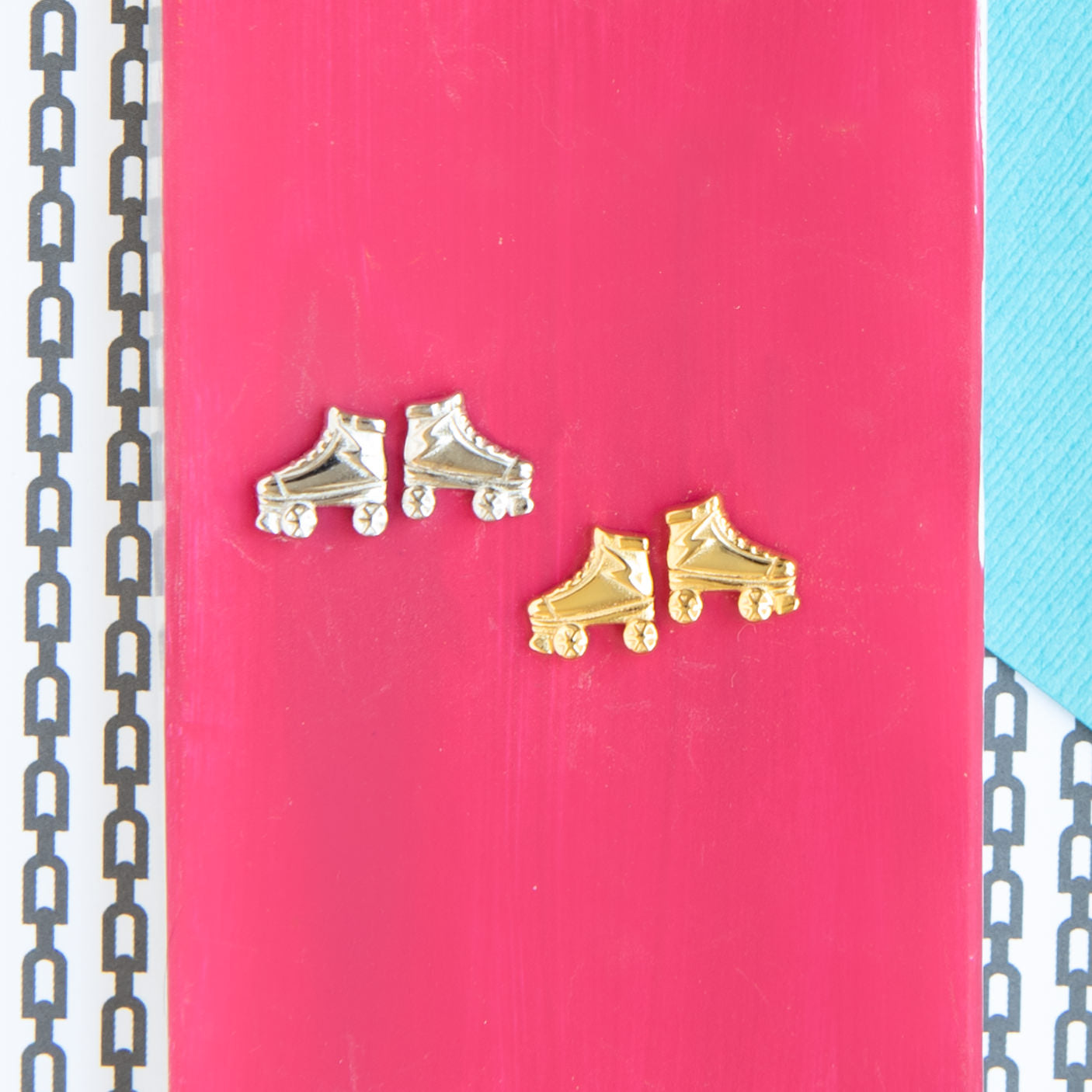 Fun Roller Skate Post Earrings – Playful Miniature Jewelry for Everyday Wear
