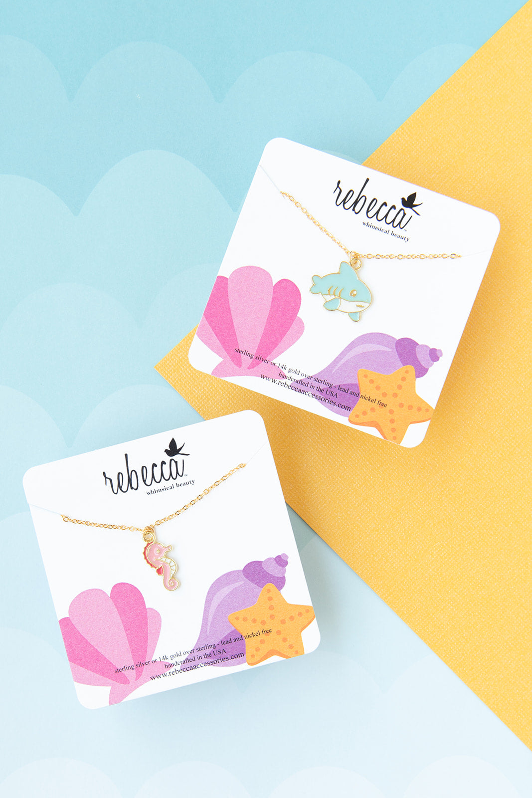 Seahorse Pink Enamel Charm Necklace Children’s Jewelry