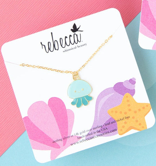 Jellyfish Enamel Charm Necklace Children’s Jewelry