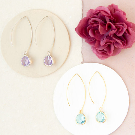 Customizable Gemstone Threader Earrings – Elegant Wedding & Special Occasion Jewelry