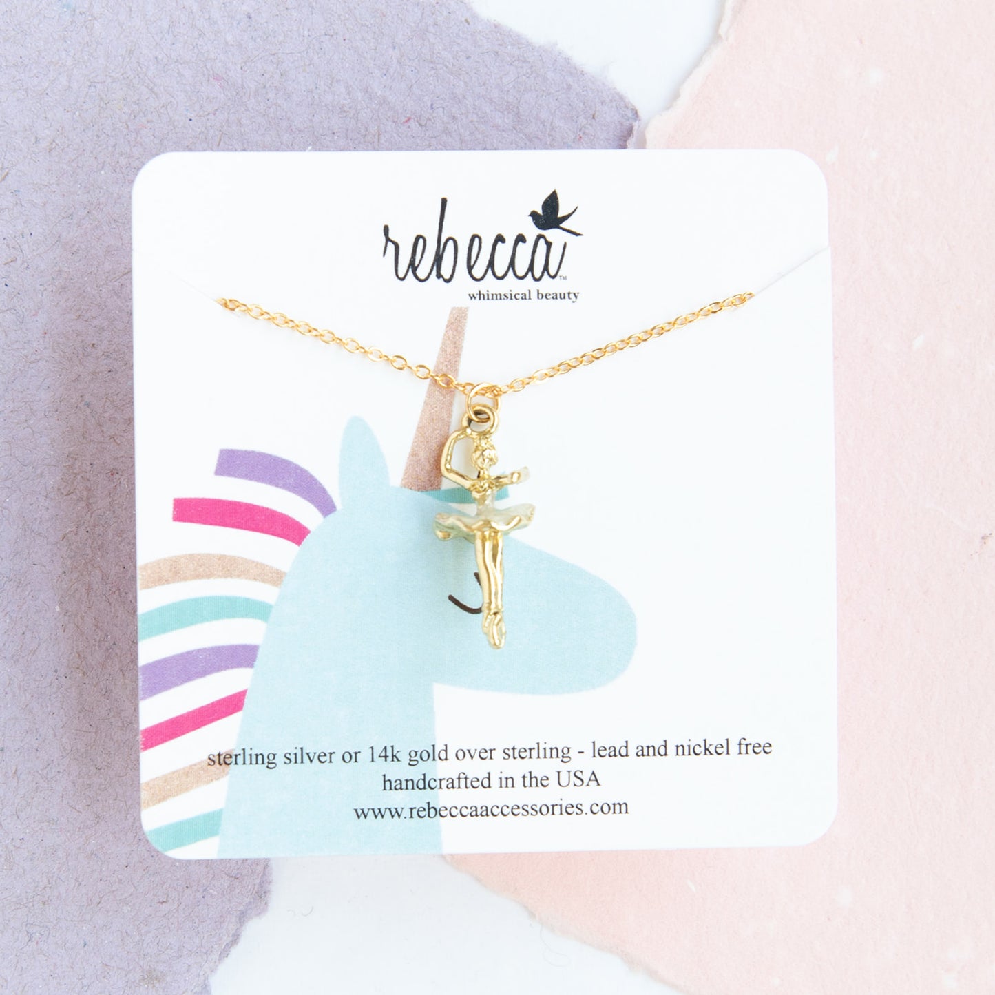 Ballerina Enamel Charm Necklace Children’s Jewelry