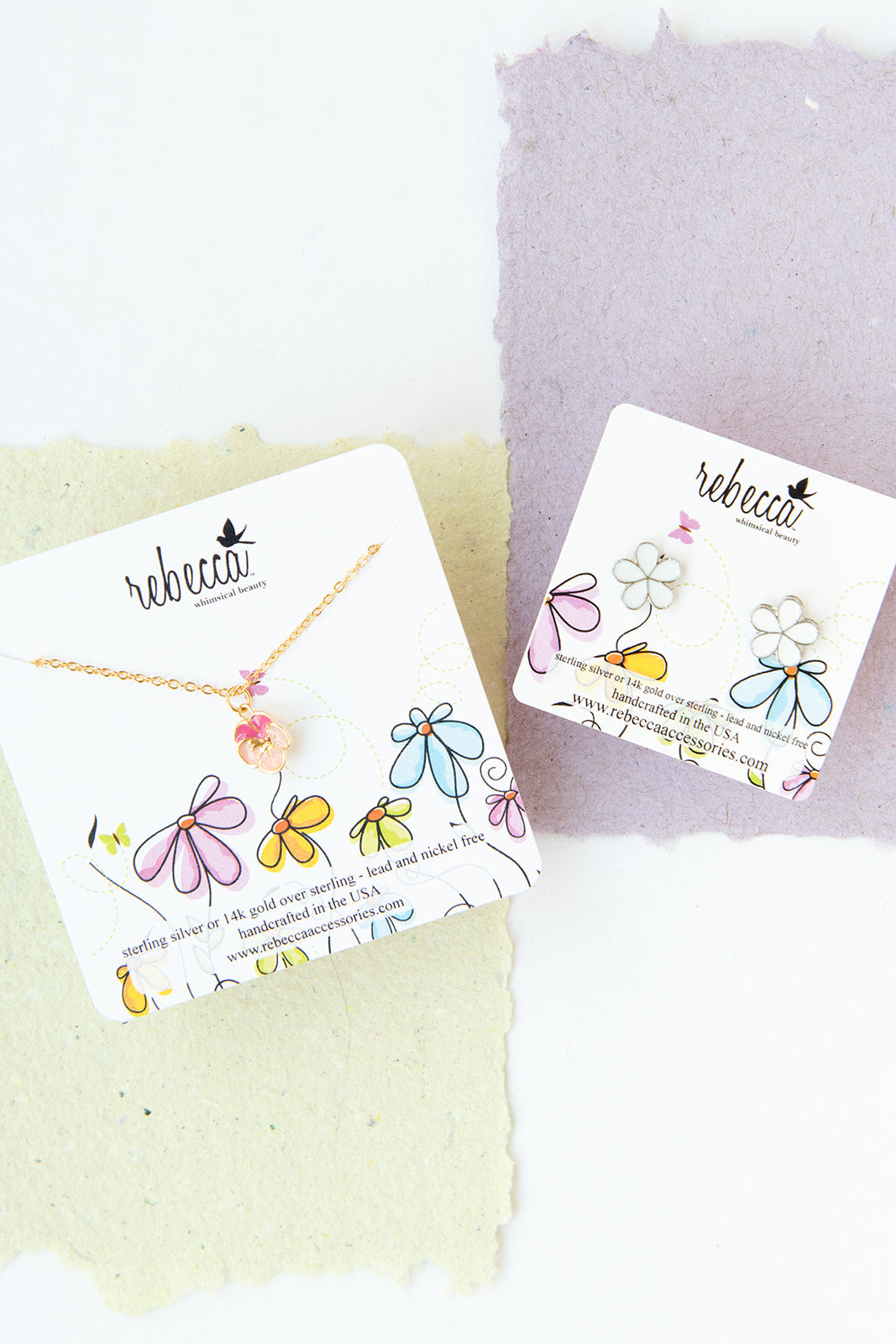White Flower Enamel Post Earring Children’s Jewelry