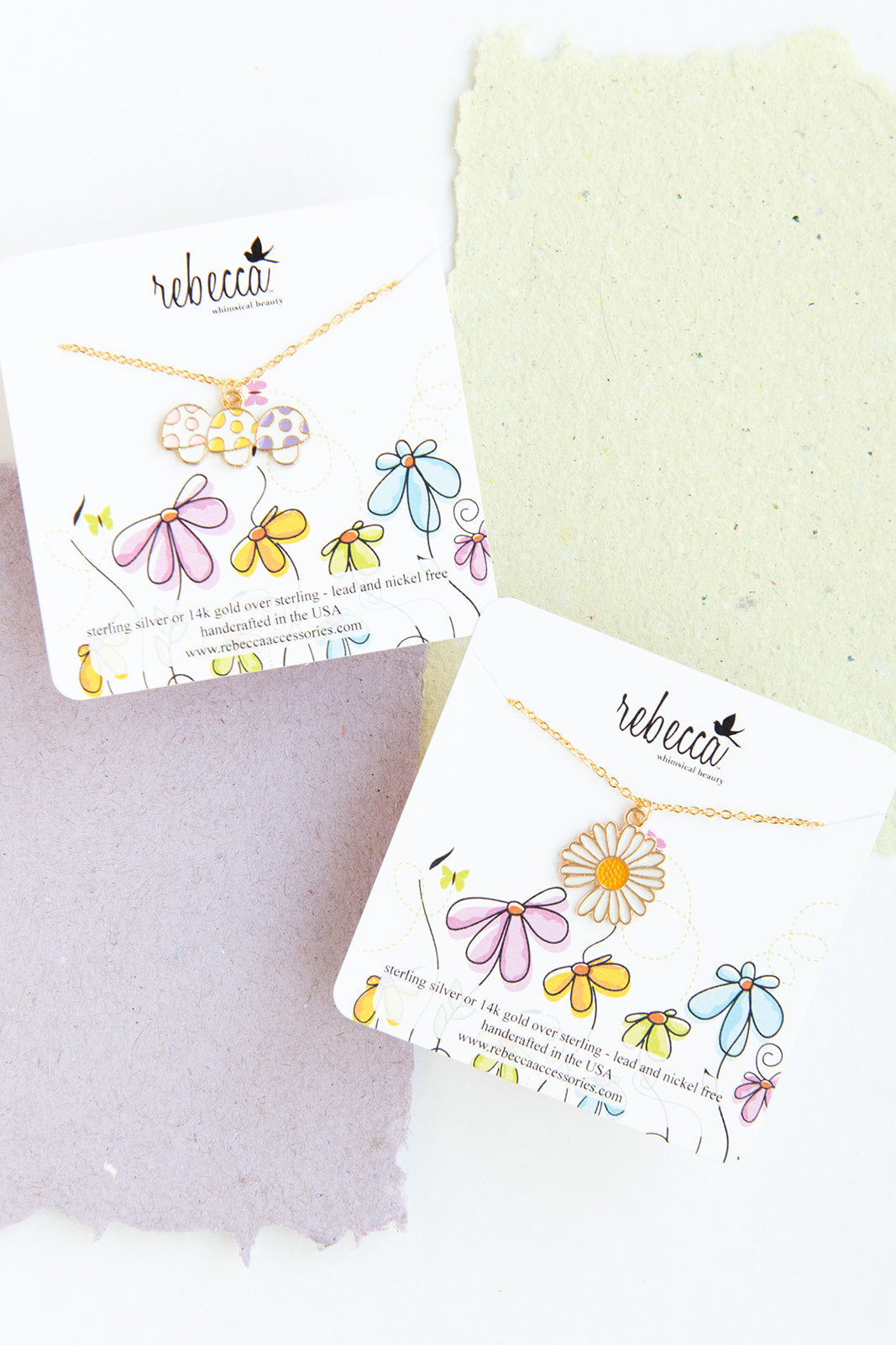 Daisy White Enamel Charm Necklace Children’s Jewelry