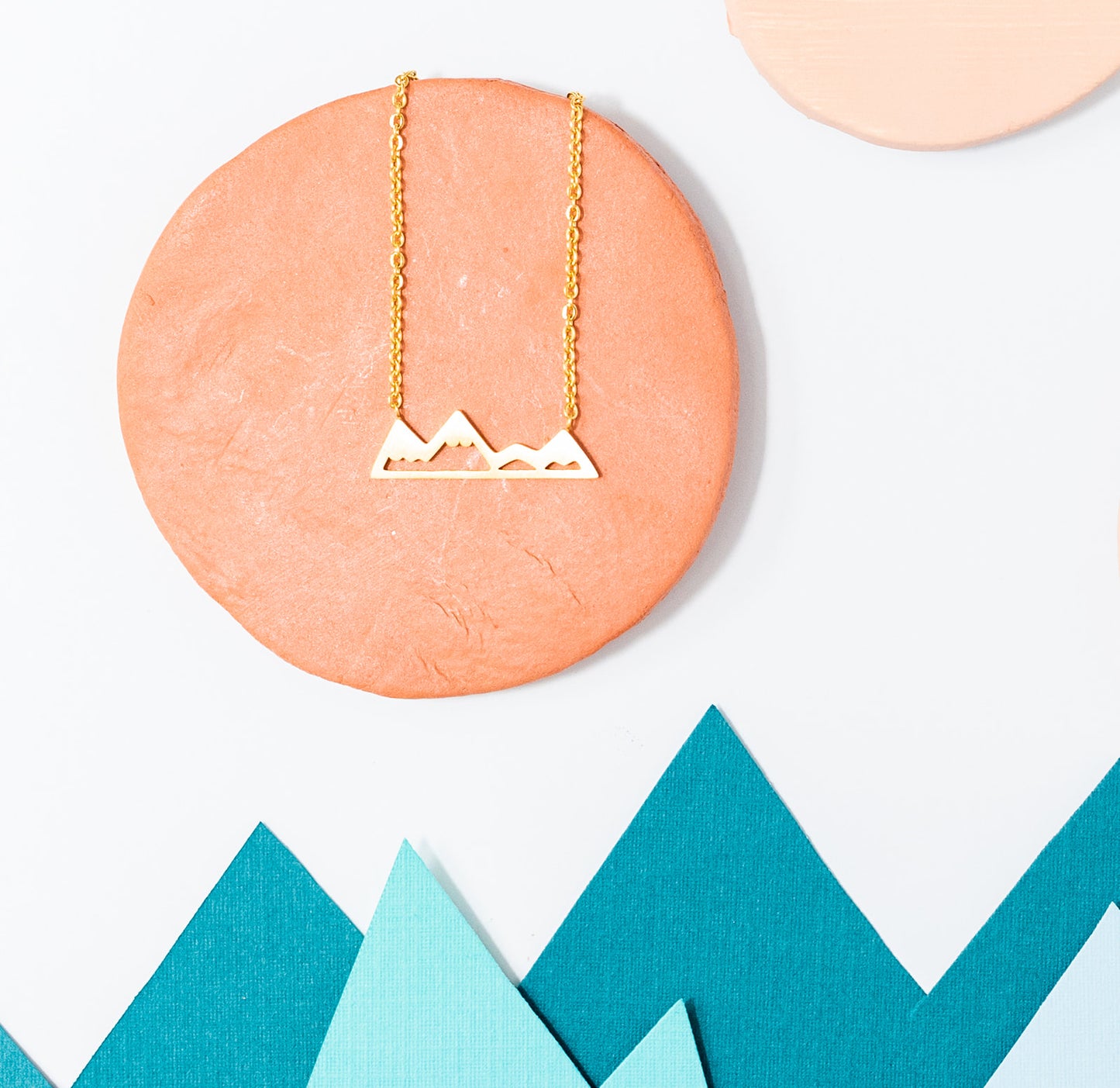 Dainty Mountain Range Necklace – Matte Sterling Silver or 14K Gold Over Sterling