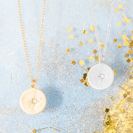 Star Opal Round Pendant Necklace – Matte Sterling Silver or 14K Gold Over Sterling | Celestial Opal Jewelry