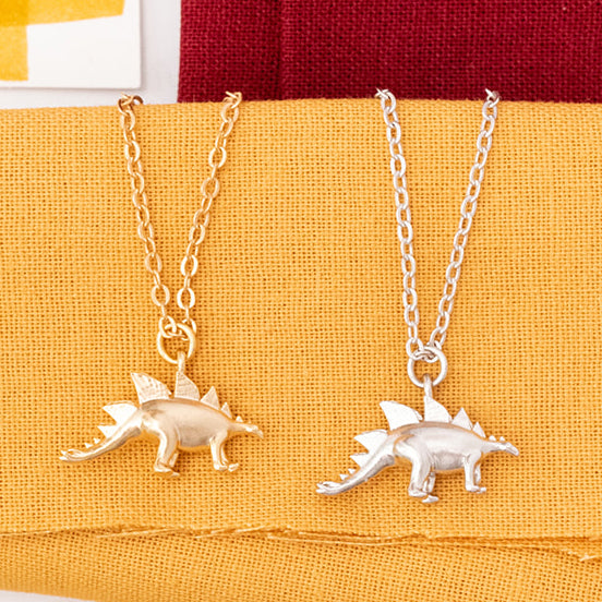Stegosaurus Dinosaur Charm Necklace